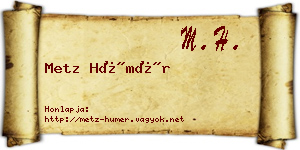Metz Hümér névjegykártya